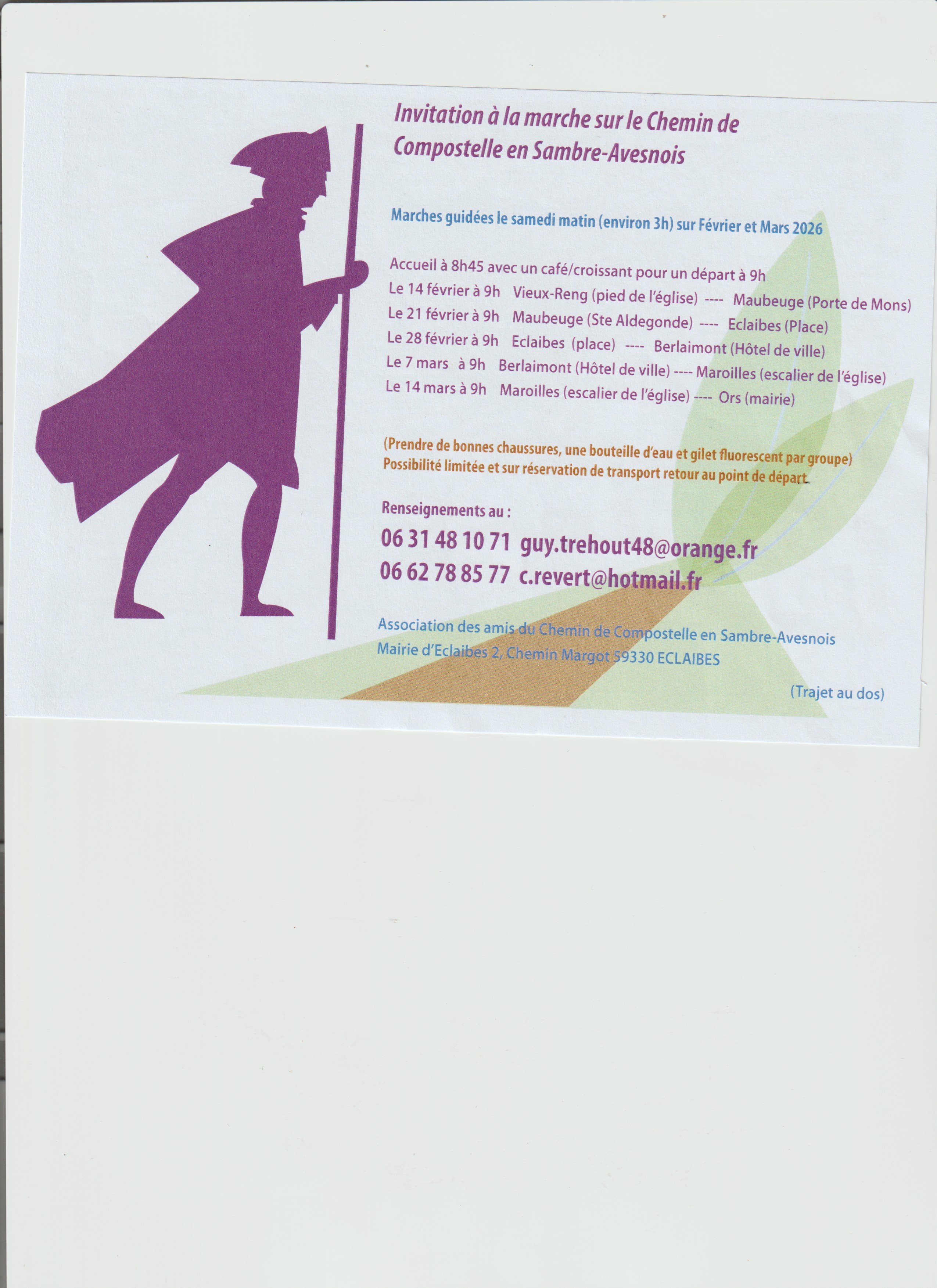 Chemin de Compostelle en Sambre Avesnois 2026