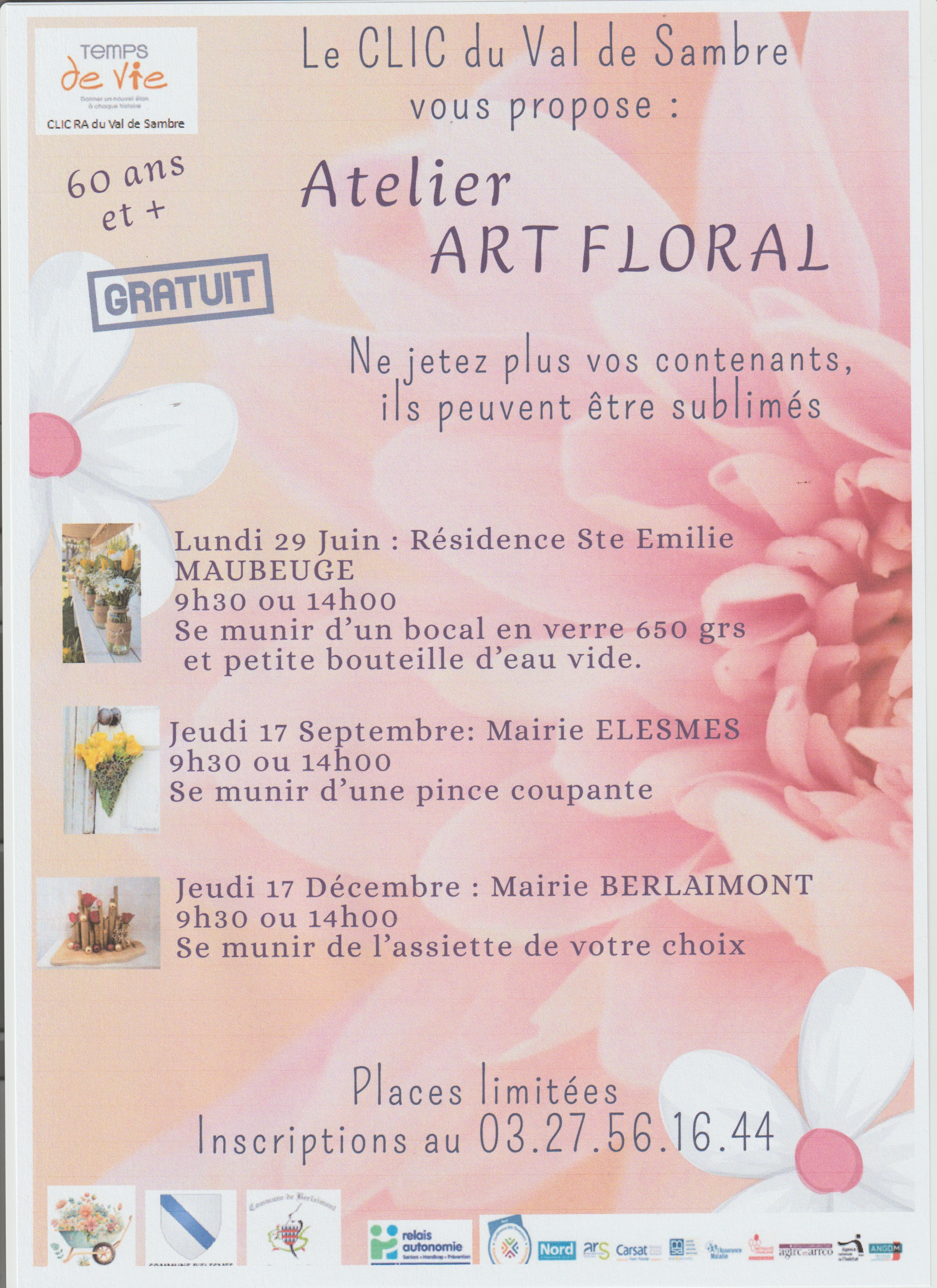 Le CLIC vous propose Atelier ART FLORAL
