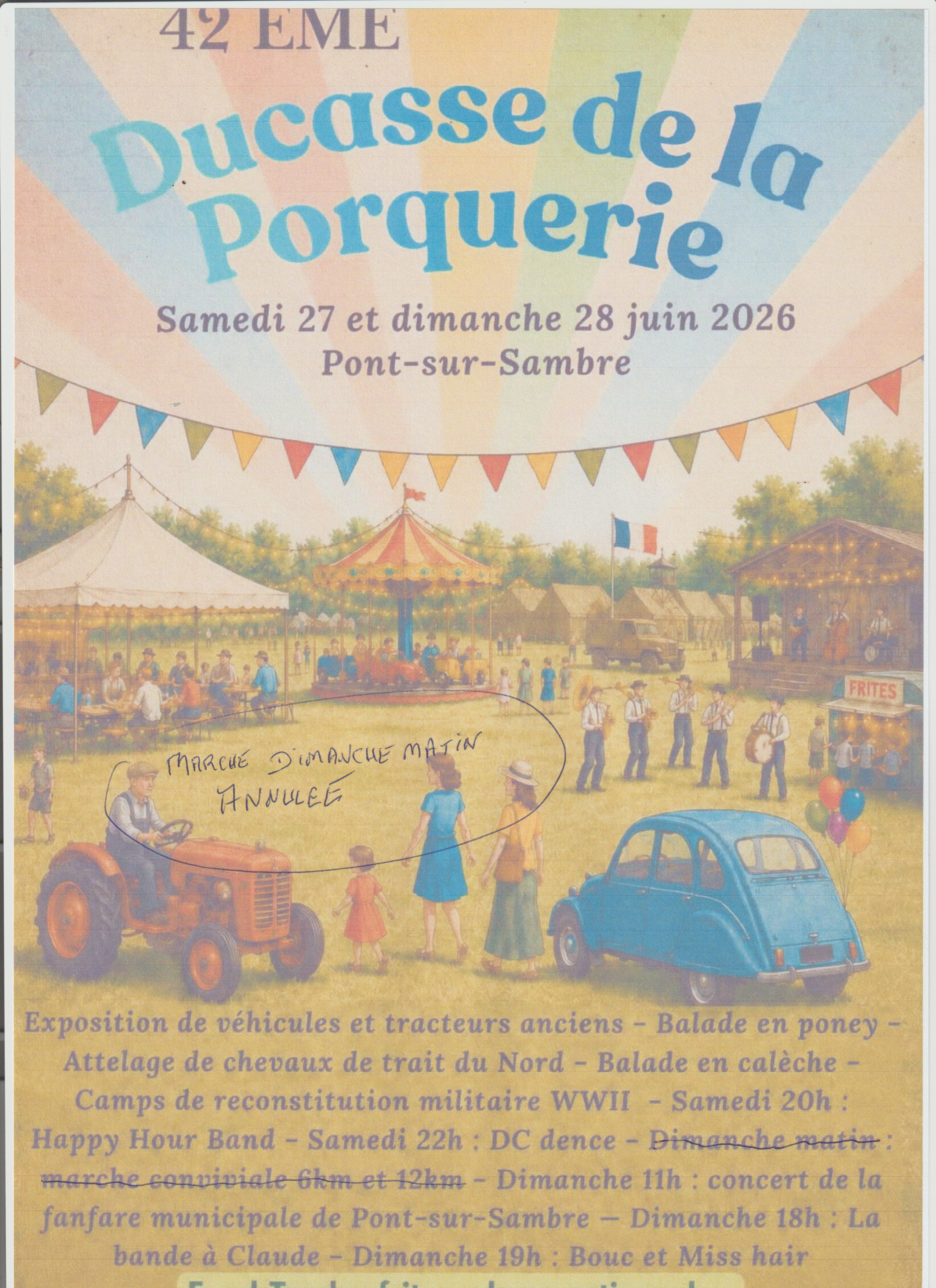 Pont sur Sambre Ducasse de la Porquerie les 27 et 28 juin 2026