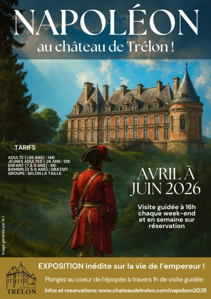 Ch&acirc;teau de Tr&eacute;lon Exposition sur la vie de Napol&eacute;on d'Avril &agrave; Juin 2026 