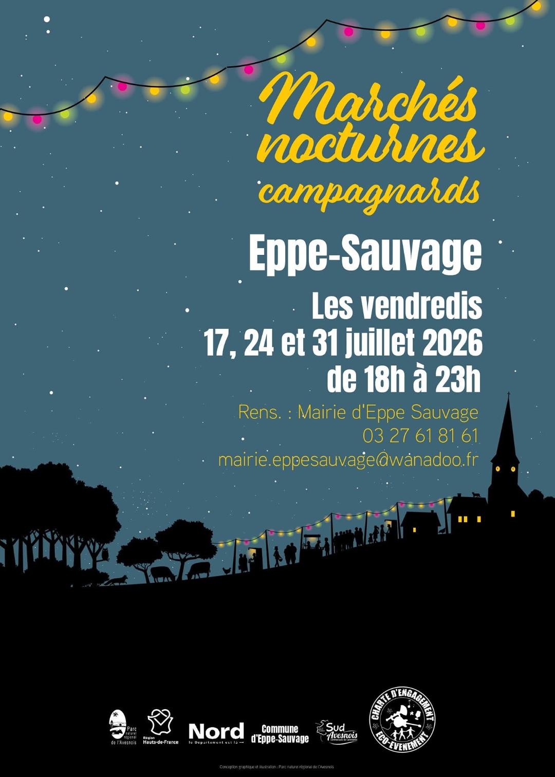 Eppe Sauvage March&eacute; nocturne campagnard les 17, 24 et 31 juillet